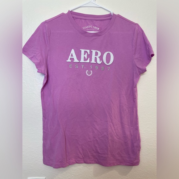 Aeropostale Tops - Aeropostale Women’s Aero Graphic Purple Tee Size‎ L